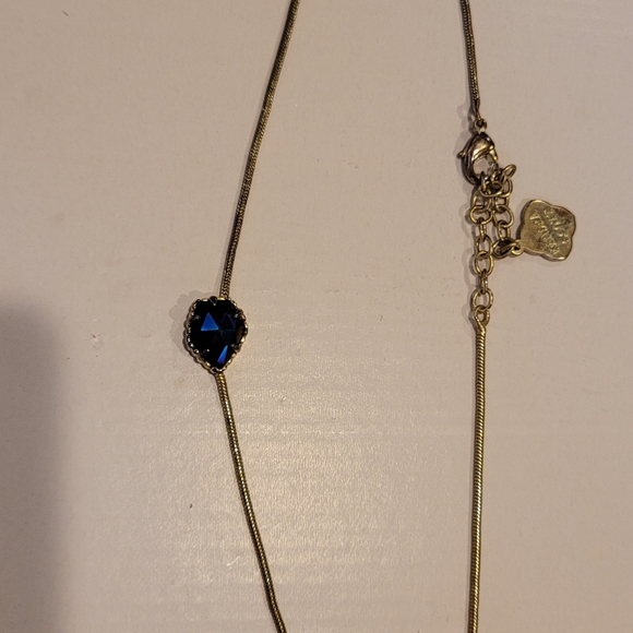 * READ * Rare Kendra Scott Cobalt Iridescent Necklace 14K Gold Plated over Brass - Picture 8 of 16